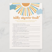 Sun Baby shower Feud Game Kaart (Voorkant)