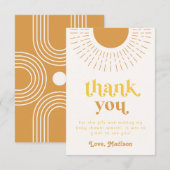 Sun Baby shower Hartelijk dank | Zon Dank u Bedankkaart (Voorkant / Achterkant)