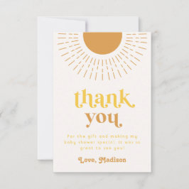 Sun Baby shower Hartelijk dank | Zon Dank u Bedankkaart