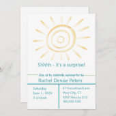 SUN Baby shower Invitation Kaart (Voorkant / Achterkant)