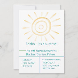 SUN Baby shower Invitation Kaart