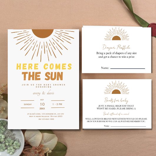 Sun baby shower Rustiek Menu