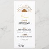 Sun baby shower Rustiek Menu (Voorkant)