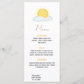Sun baby shower Rustiek Menu (Voorkant)