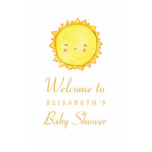 Sun Baby shower Welkomstteken / Hartelijk dank voo