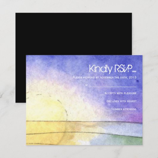 SUN Bat Bar Mitzvah Reply Card RSVP Kaartje (Voorkant / Achterkant)