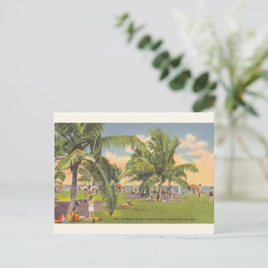  Sun Bathing Miami Beach Florida Briefkaart (Staand voorkant)