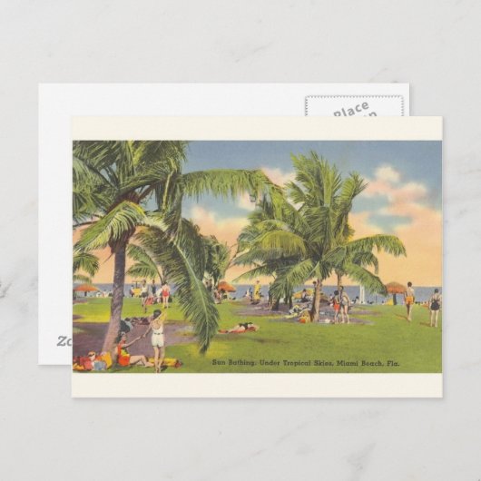 Sun Bathing Miami Beach Florida Briefkaart (Voorkant / Achterkant)