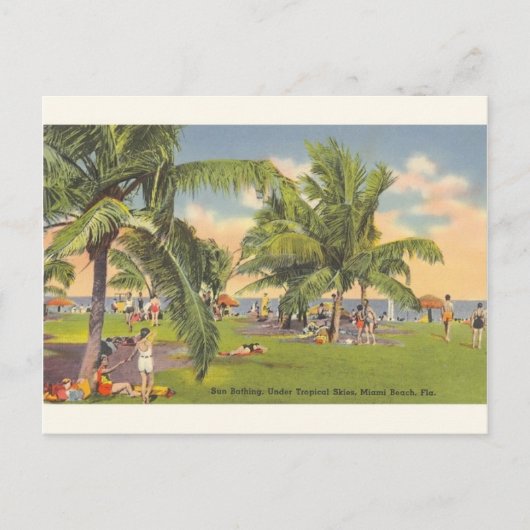 Sun Bathing Miami Beach Florida Briefkaart (Voorkant)