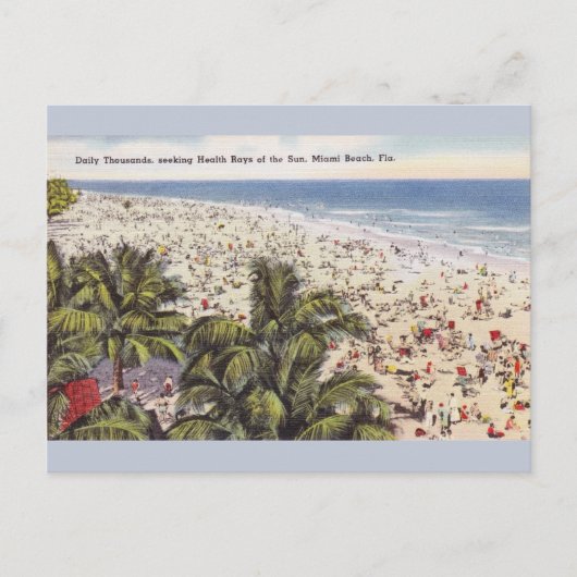  Sun Bathing Miami Beach Florida Post Card Briefkaart (Voorkant)
