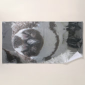 Sun Bathing Penguin Beach Towel Strandlaken (Voorkant)