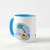 Sun Bathing Santa hawaiian xmas t-shirt 5 Mok (Voorkant links)