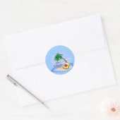 Sun Bathing Santa hawaiian xmas t-shirt 5 Ronde Sticker (Envelop)