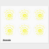 Sun Be the Sunshine Inspirerend Quote om te herinn Ronde Sticker (Vel)