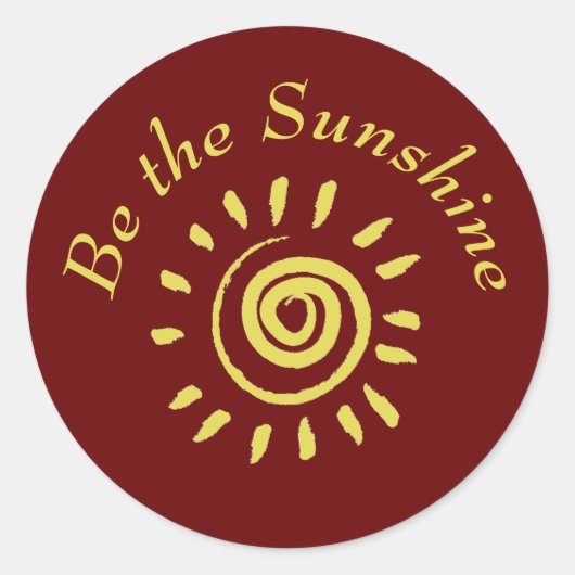 Sun be the Sunshine Inspirerend Quote Ronde Sticker (Voorkant)