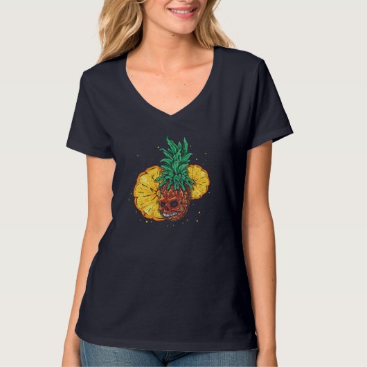 Sun Beach 2022 Skeleton Pineapple Fruit Tropical S T-shirt (Voorkant)
