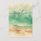 Sun Beach Ocean Green Bruiloft Receptie Details Informatiekaartje (Voorkant)