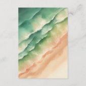 Sun Beach Ocean Green Bruiloft Receptie Details Informatiekaartje (Achterkant)