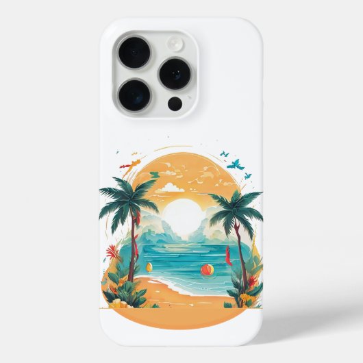 Sun Beach palmboom Case-Mate iPhone Case (Achterkant)