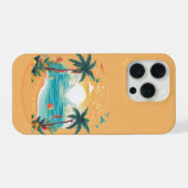Sun Beach palmboom iPhone Hoesje (Achterkant horizontaal)
