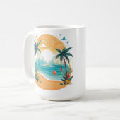 Sun Beach palmboom Koffiemok (Voorkant links)
