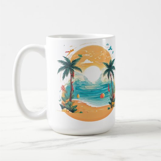 Sun Beach palmboom Koffiemok (Links)