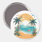 Sun Beach palmboom Magneet (Voorkant / Achterkant)