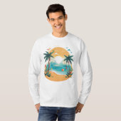 Sun Beach palmboom T-shirt (Voorkant volledig)