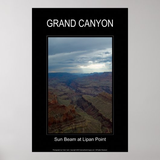 Sun Beam bij Lipan Point 4859 Black Poster (Voorkant)