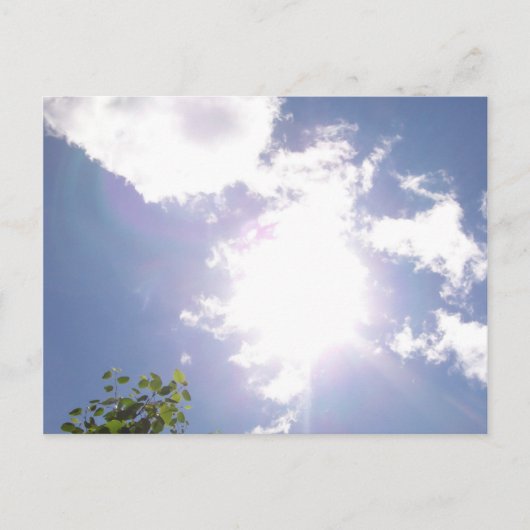 Sun Beam en Clouds Briefkaart (Voorkant)