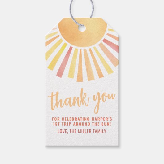 Sun bedankt cadeaulabel (Voorkant)