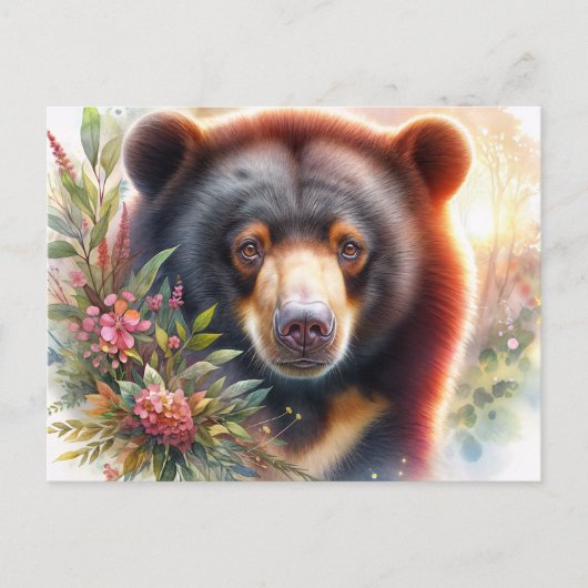 Sun Beer Floral Waterverf Wildlife Briefkaart (Voorkant)