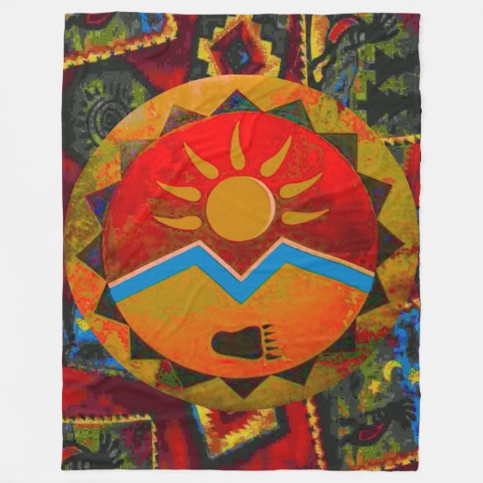 Sun Beer Native American Sybol Fleece Blanket (Voorkant)