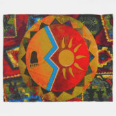 Sun Beer Native American Sybol Fleece Blanket (Voorkant (Horizontaal))