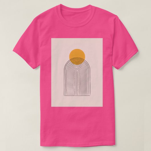 Sun berg abstract midden eeuw moderne t-shirt (Design voorkant)