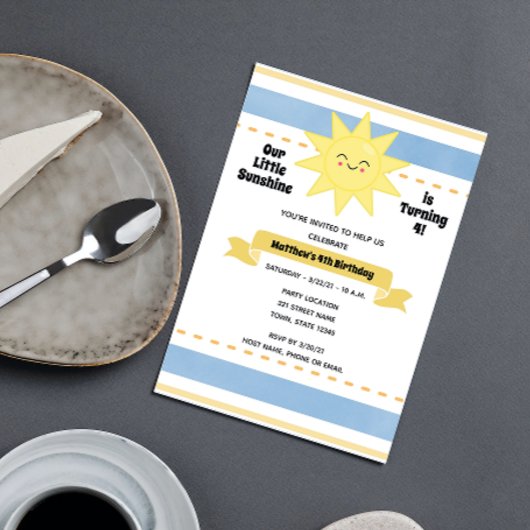 Sun Birthday Invitation Kaart