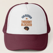 Sun Blocker, Thought Blocker Funny Trucker Hat Trucker Pet (Voorkant)