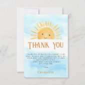 Sun Blue Sky Baby Shower Thank You Bedankkaart (Voorkant)