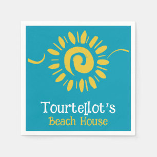 Sun Blue Yellow Beach House Zeeen Dagnaam Cocktail Servet