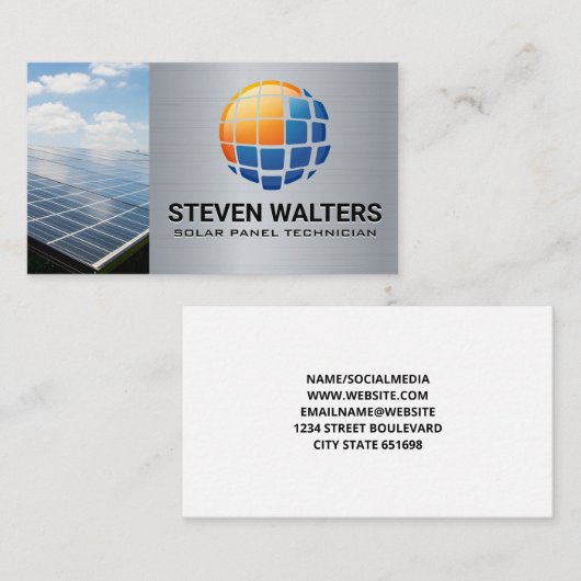 Sun Blueprints | Solar Panel | Energy Tech Visitekaartje (Voorkant / Achterkant)
