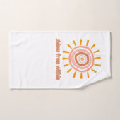 Sun Boho Art: "Shine from within" quote for self-e Bad Handdoek (Handdoek)
