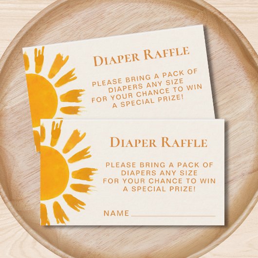 Sun Boho Luier Raffle Baby shower Informatiekaartje