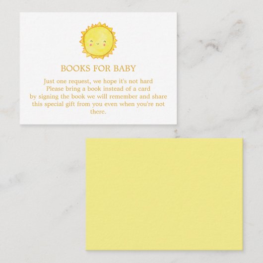 Sun Books for Baby Enclosure Kaart Visitekaartje (Voorkant / Achterkant)