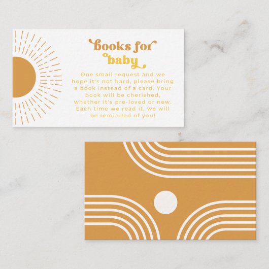 Sun Books for Baby Insert Kaart | Sun Books Kaart (Voorkant / Achterkant)