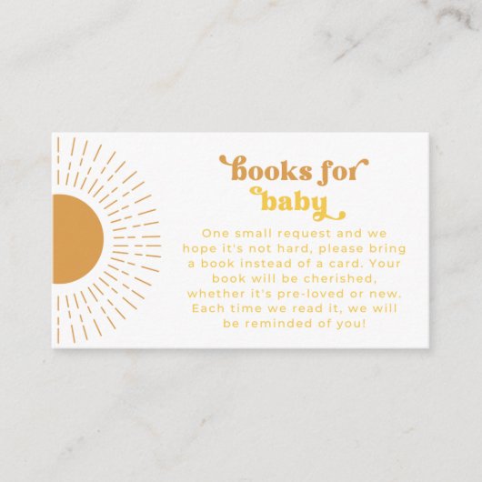 Sun Books for Baby Insert Kaart | Sun Books Kaart (Voorkant)