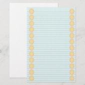 Sun Border stationery-optionele lijnen Briefpapier (Voorkant / Achterkant)
