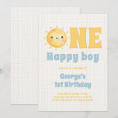 Sun Boy 1e verjaardag Kaart (Voorkant / Achterkant)