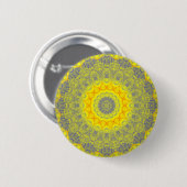 Sun Burst Geel Abstract Mandala Button (Voorkant /achterkant)