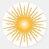 Sun Burst Rays Ronde Sticker (Voorkant)