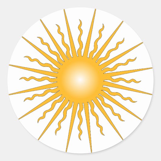 Sun Burst Rays Ronde Sticker (Voorkant)